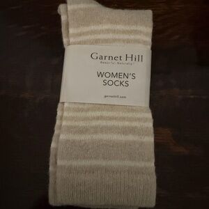 Garnet Hill Beige Wool Cashmere Blend Socks
